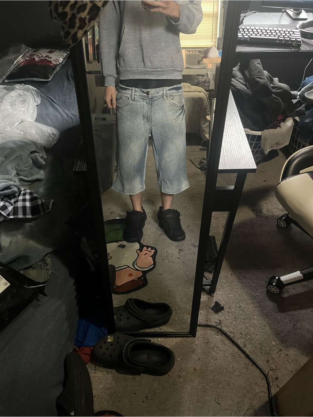 Armani Exchange Light Blue Denim Knee-Length Shorts